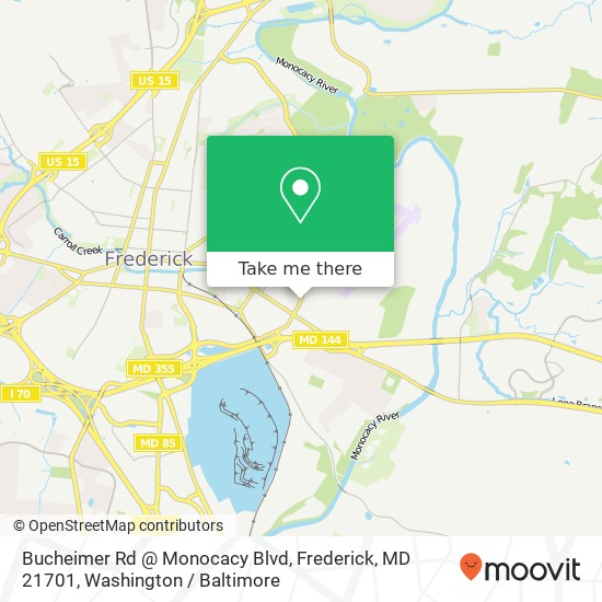 Mapa de Bucheimer Rd @ Monocacy Blvd, Frederick, MD 21701