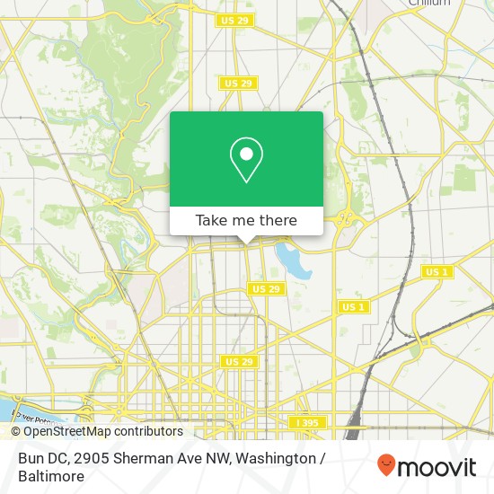 Bun DC, 2905 Sherman Ave NW map