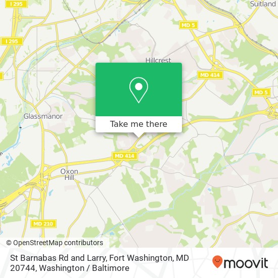 Mapa de St Barnabas Rd and Larry, Fort Washington, MD 20744