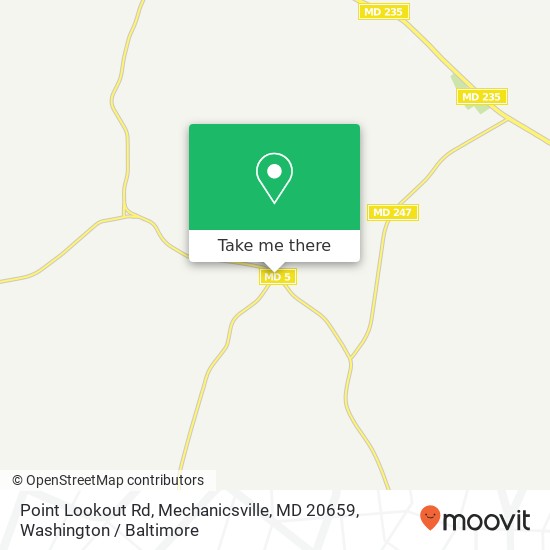 Mapa de Point Lookout Rd, Mechanicsville, MD 20659