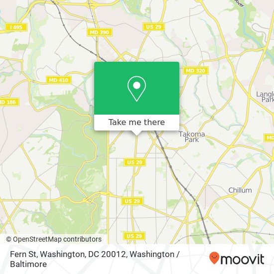 Mapa de Fern St, Washington, DC 20012