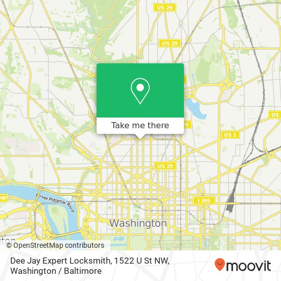 Mapa de Dee Jay Expert Locksmith, 1522 U St NW