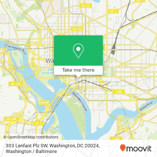 303 Lenfant Plz SW, Washington, DC 20024 map