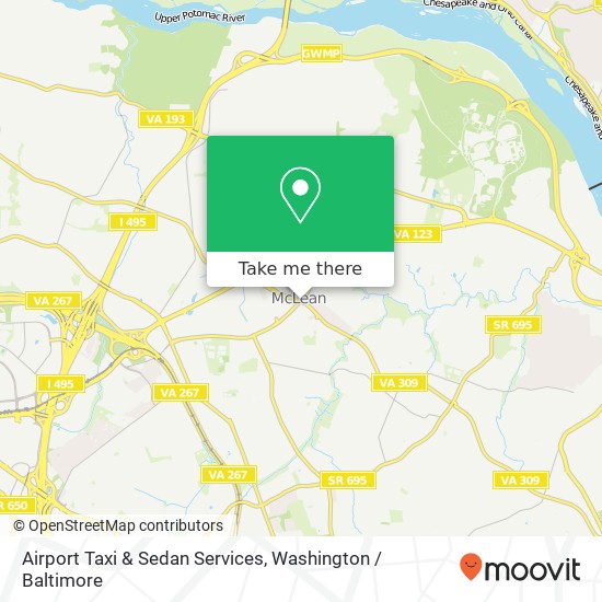 Mapa de Airport Taxi & Sedan Services