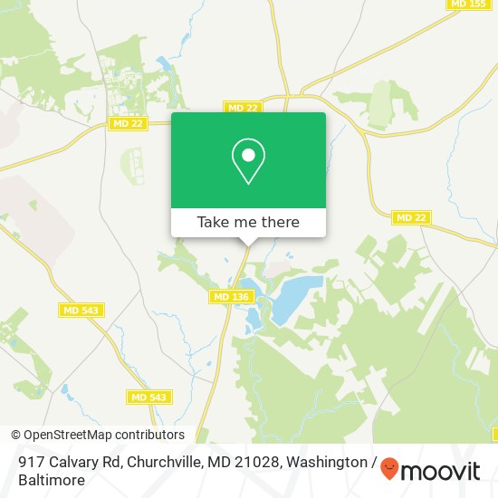 Mapa de 917 Calvary Rd, Churchville, MD 21028