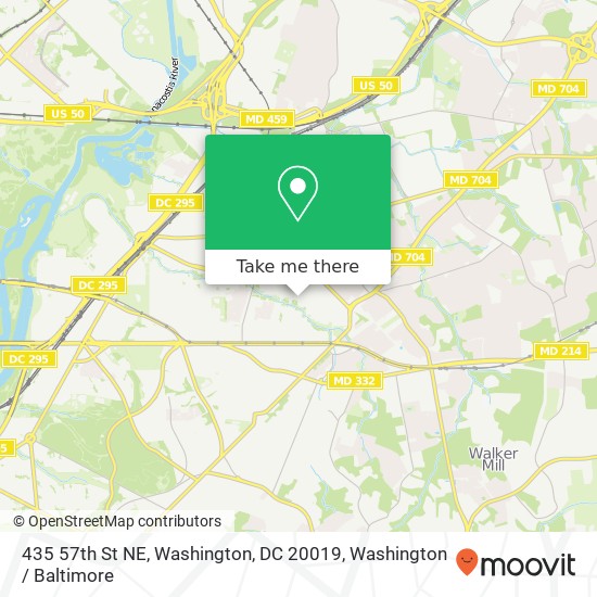 Mapa de 435 57th St NE, Washington, DC 20019
