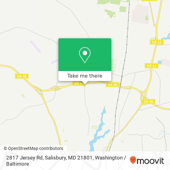 Mapa de 2817 Jersey Rd, Salisbury, MD 21801