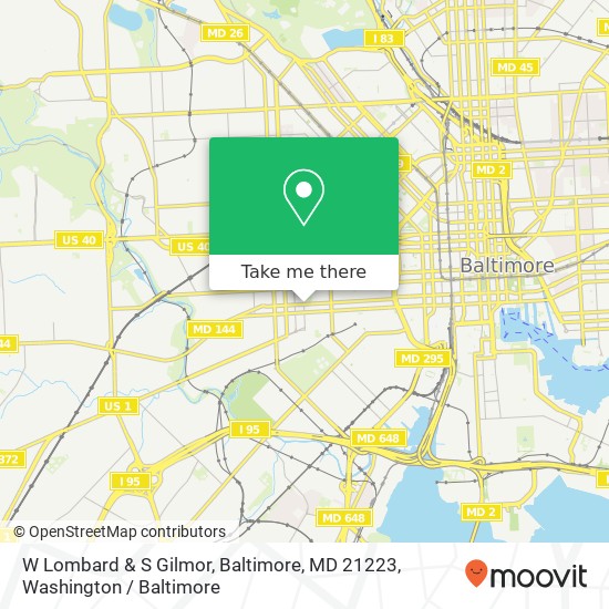 Mapa de W Lombard & S Gilmor, Baltimore, MD 21223