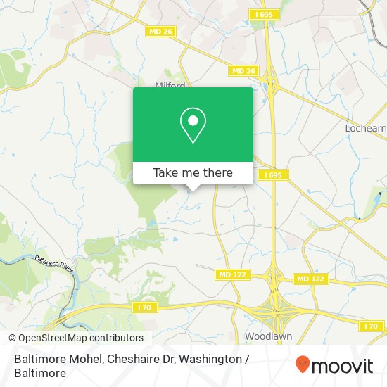 Baltimore Mohel, Cheshaire Dr map