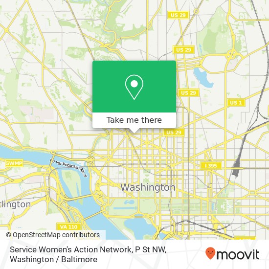 Mapa de Service Women's Action Network, P St NW