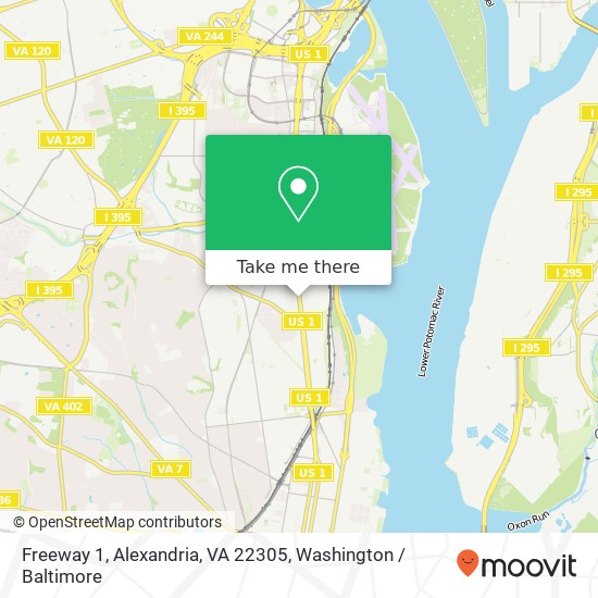 Freeway 1, Alexandria, VA 22305 map