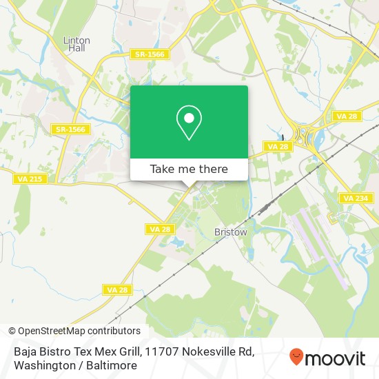 Mapa de Baja Bistro Tex Mex Grill, 11707 Nokesville Rd