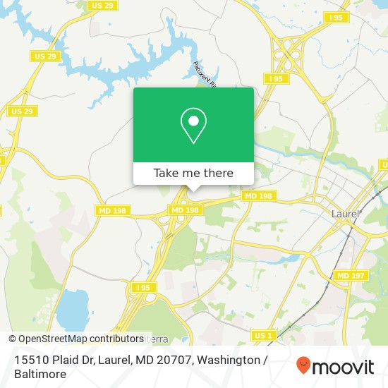 Mapa de 15510 Plaid Dr, Laurel, MD 20707