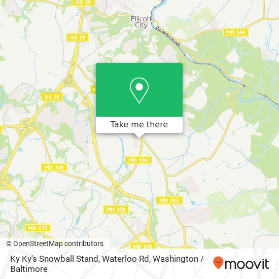 Ky Ky's Snowball Stand, Waterloo Rd map