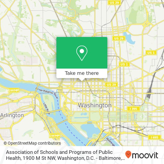Association of Schools and Programs of Public Health, 1900 M St NW map