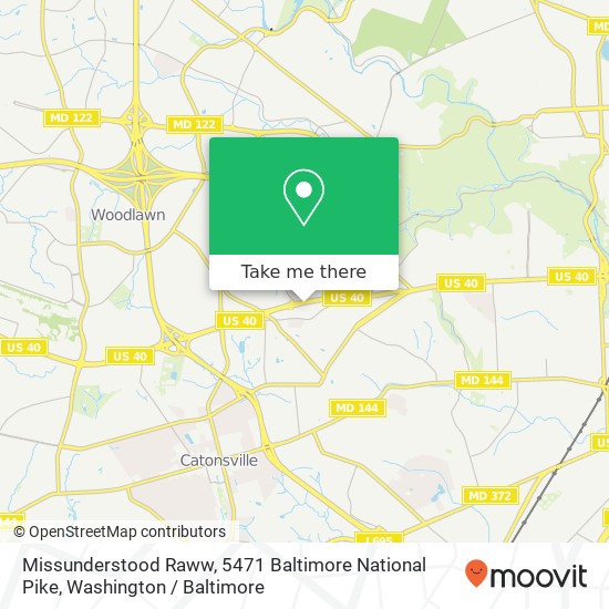 Mapa de Missunderstood Raww, 5471 Baltimore National Pike