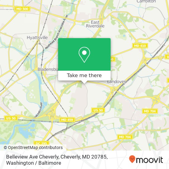 Mapa de Belleview Ave Cheverly, Cheverly, MD 20785