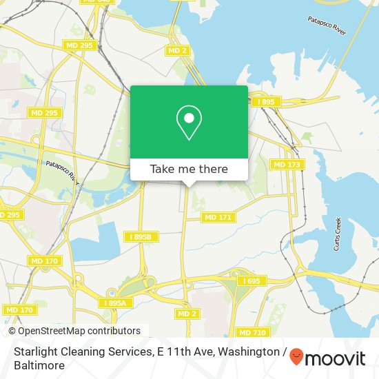 Starlight Cleaning Services, E 11th Ave map