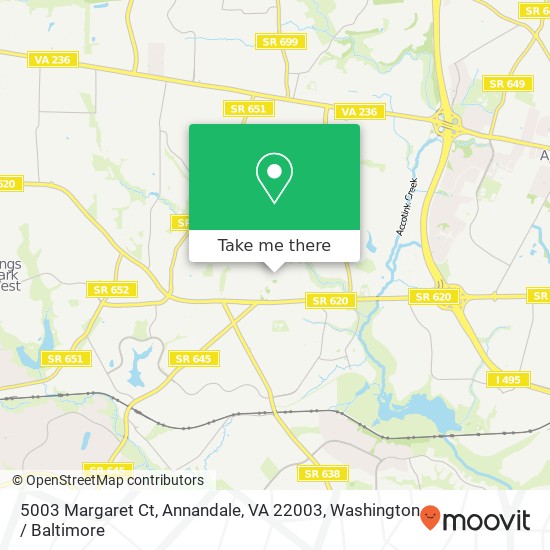 Mapa de 5003 Margaret Ct, Annandale, VA 22003