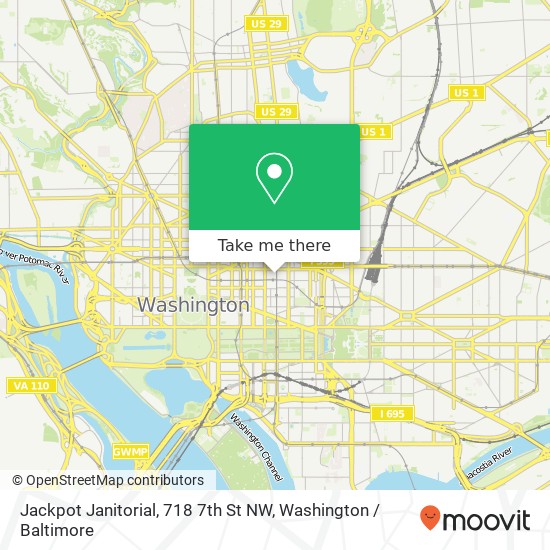 Mapa de Jackpot Janitorial, 718 7th St NW