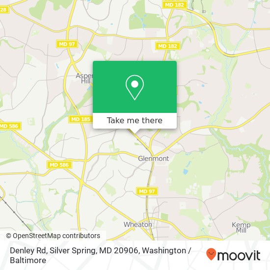 Mapa de Denley Rd, Silver Spring, MD 20906