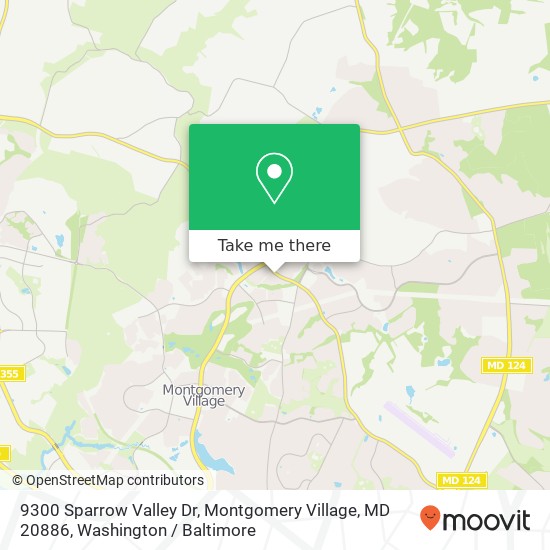 Mapa de 9300 Sparrow Valley Dr, Montgomery Village, MD 20886