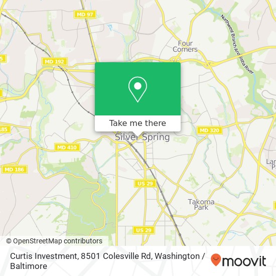 Mapa de Curtis Investment, 8501 Colesville Rd