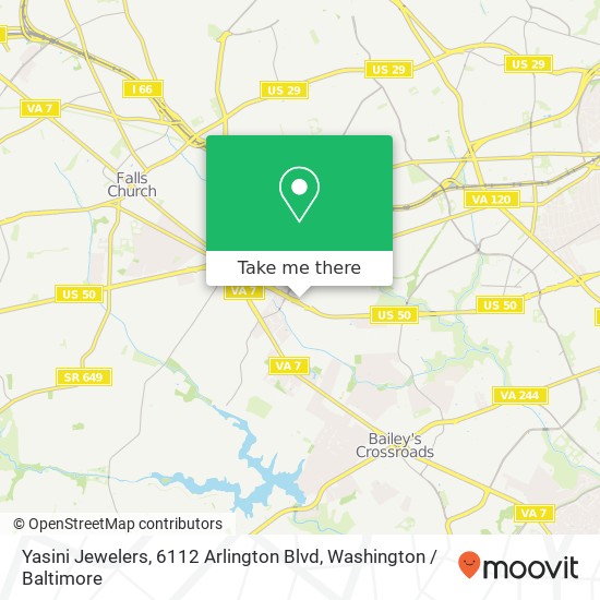 Mapa de Yasini Jewelers, 6112 Arlington Blvd