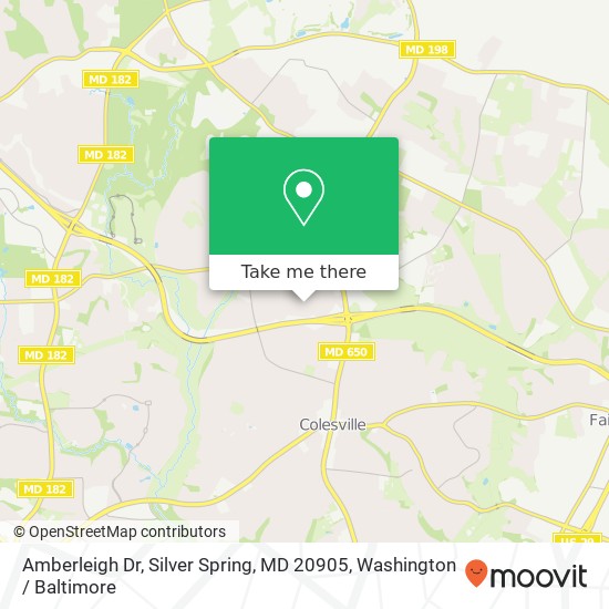 Amberleigh Dr, Silver Spring, MD 20905 map