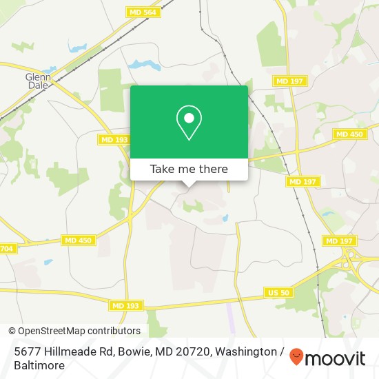 Mapa de 5677 Hillmeade Rd, Bowie, MD 20720