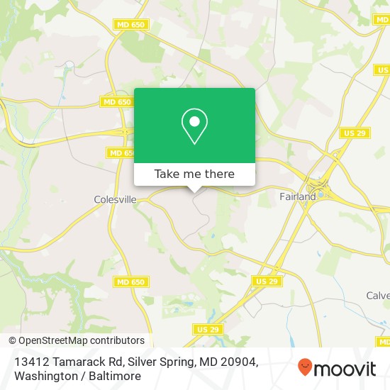 13412 Tamarack Rd, Silver Spring, MD 20904 map