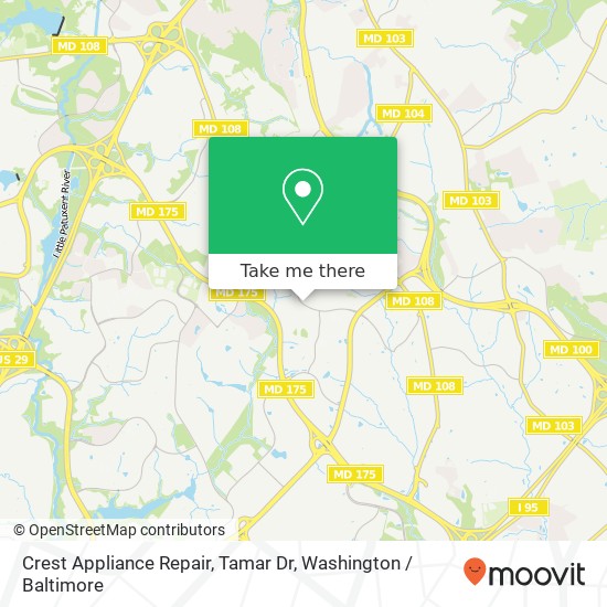 Crest Appliance Repair, Tamar Dr map