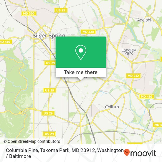 Mapa de Columbia Pine, Takoma Park, MD 20912