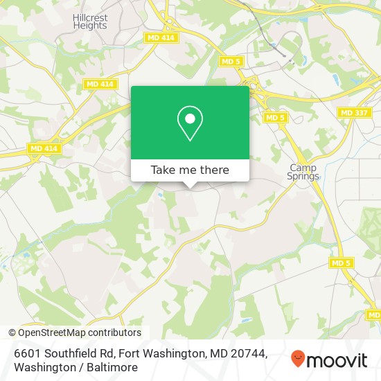 Mapa de 6601 Southfield Rd, Fort Washington, MD 20744