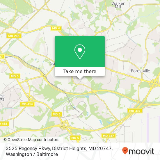 Mapa de 3525 Regency Pkwy, District Heights, MD 20747