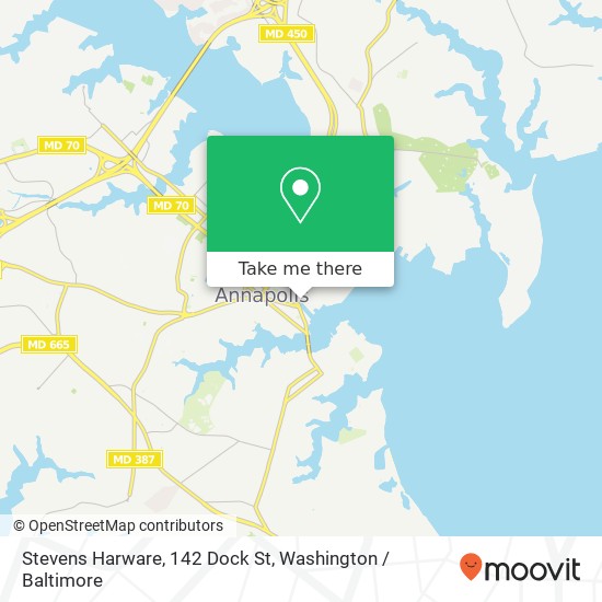 Mapa de Stevens Harware, 142 Dock St