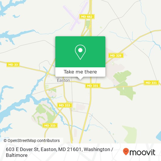 Mapa de 603 E Dover St, Easton, MD 21601