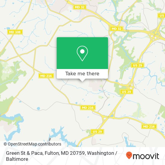 Green St & Paca, Fulton, MD 20759 map