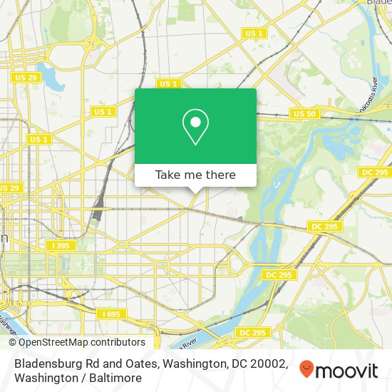 Mapa de Bladensburg Rd and Oates, Washington, DC 20002