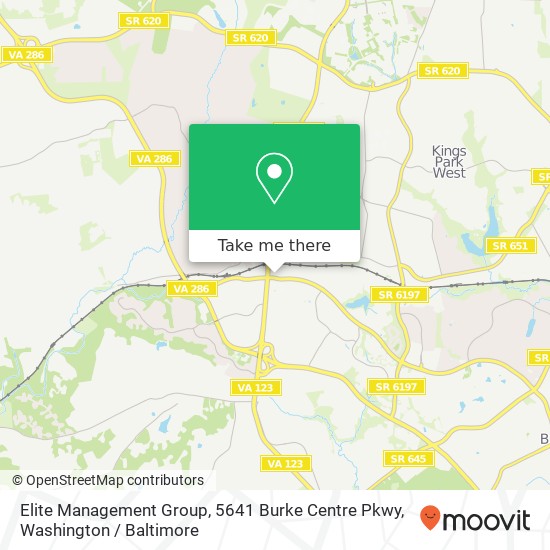 Mapa de Elite Management Group, 5641 Burke Centre Pkwy
