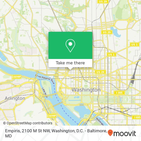 Empiris, 2100 M St NW map