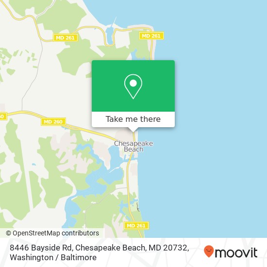 Mapa de 8446 Bayside Rd, Chesapeake Beach, MD 20732