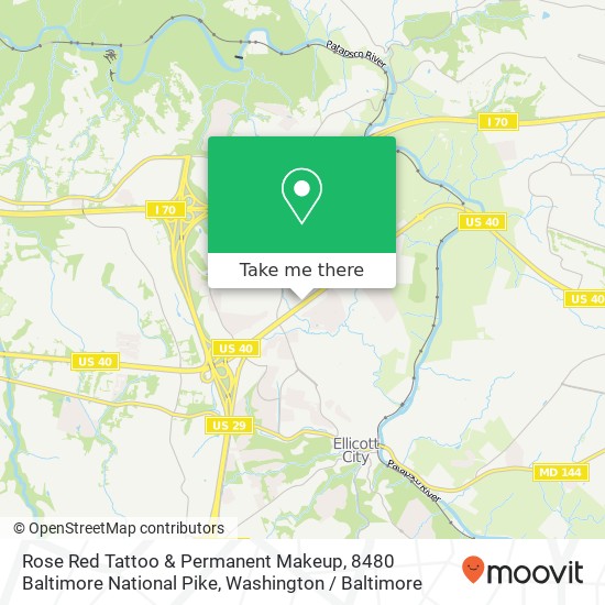 Rose Red Tattoo & Permanent Makeup, 8480 Baltimore National Pike map