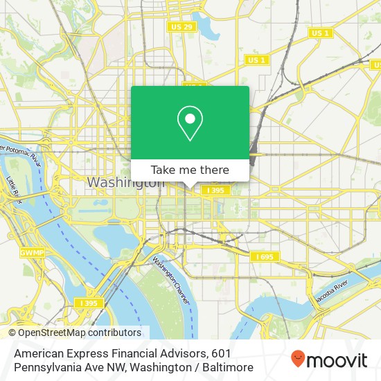 Mapa de American Express Financial Advisors, 601 Pennsylvania Ave NW