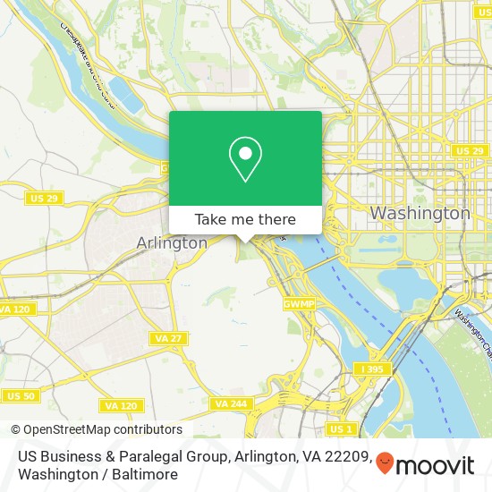 Mapa de US Business & Paralegal Group, Arlington, VA 22209