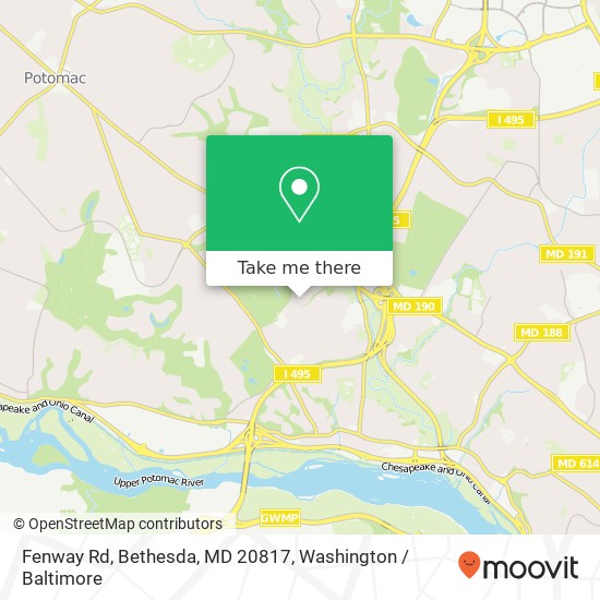 Mapa de Fenway Rd, Bethesda, MD 20817
