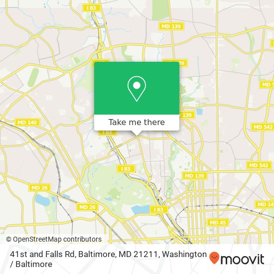 41st and Falls Rd, Baltimore, MD 21211 map