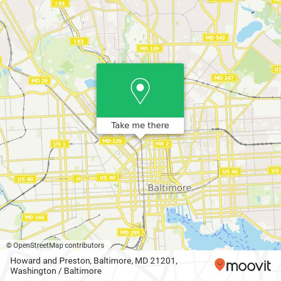 Mapa de Howard and Preston, Baltimore, MD 21201