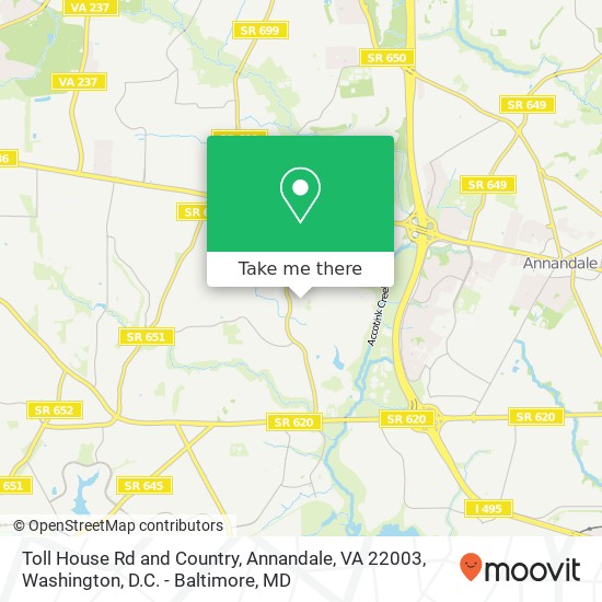 Toll House Rd and Country, Annandale, VA 22003 map