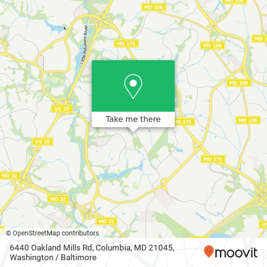 Mapa de 6440 Oakland Mills Rd, Columbia, MD 21045